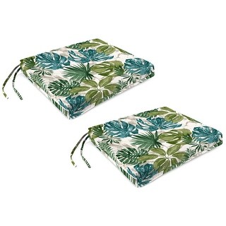 19" x 17" Outdoor Seat Cushion with Ties (Set of 2) - 17'' L x 19'' W x ...